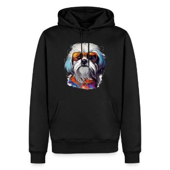 Maltese Dog Breed Pet with Sunglasses - Männer Premium Bio Hoodie - Schwarz - Vorne - Nico (187cm)