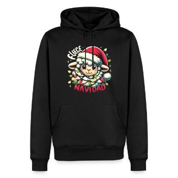 Fleece Navidad Weihnachten Geschenk Lustig Sprüche - Männer Premium Bio Hoodie - Schwarz - Vorne - Nico (187cm)