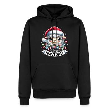 Fleece Navidad Weihnachten Geschenk Lustig Sprüche - Männer Premium Bio Hoodie - Schwarz - Vorne - Nico (187cm)