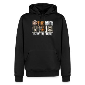 Bärtigermann Bär Tiger Mann Geschenk Bart Sprüche - Männer Premium Bio Hoodie - Schwarz - Vorne - Nico (187cm)