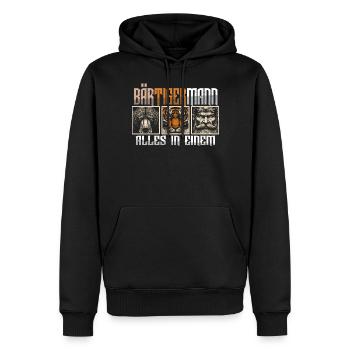 Bärtigermann Bär Tiger Mann Geschenk Bart Sprüche - Männer Premium Bio Hoodie - Schwarz - Vorne - Nico (187cm)