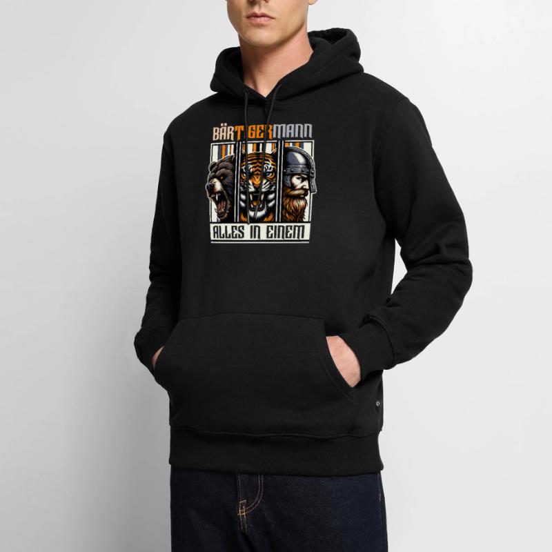 Bärtigermann Bär Tiger Mann Geschenk Bart Sprüche Männer Premium Bio Hoodie