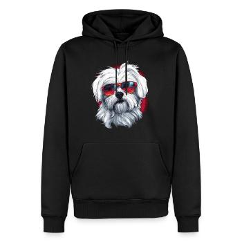 Maltese Dog Breed Pet with Sunglasses - Männer Premium Bio Hoodie - Schwarz - Vorne - Nico (187cm)