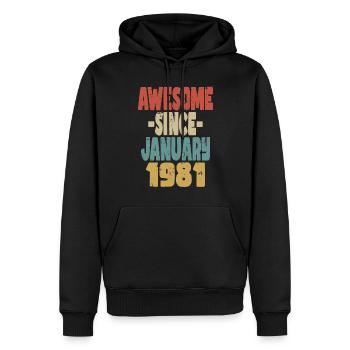 Fantastischer Januar 1981 - Männer Premium Bio Hoodie - Schwarz - Vorne - Nico (187cm)