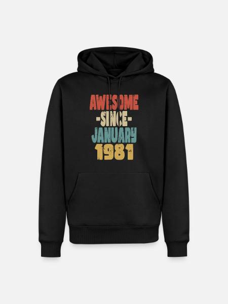 Fantastischer Januar 1981 - Männer Premium Bio Hoodie - Schwarz