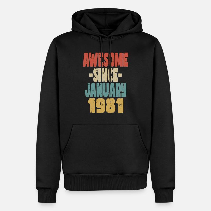 Fantastischer Januar 1981 - Männer Premium Bio Hoodie - Schwarz