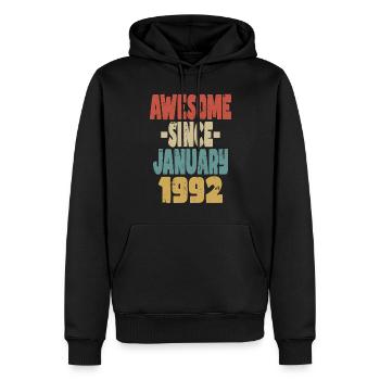 Fantastischer Januar 1992 - Männer Premium Bio Hoodie - Schwarz - Vorne - Nico (187cm)