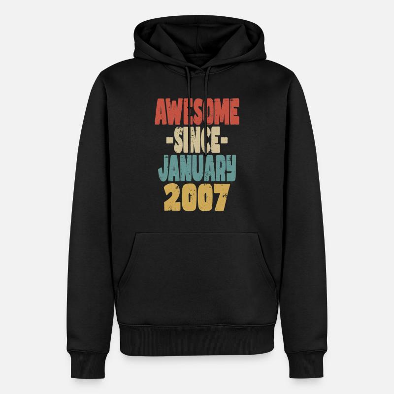 Toller Januar 2007 - Männer Premium Bio Hoodie - Schwarz