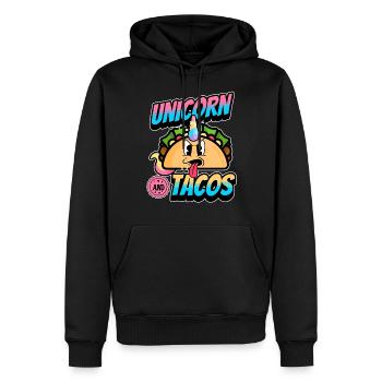 Taco - Männer Premium Bio Hoodie - Schwarz - Vorne - Nico (187cm)