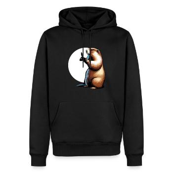 Murmeltier Murmeltiertag Groundhog Day USA lustig - Männer Premium Bio Hoodie - Schwarz - Vorne - Nico (187cm)