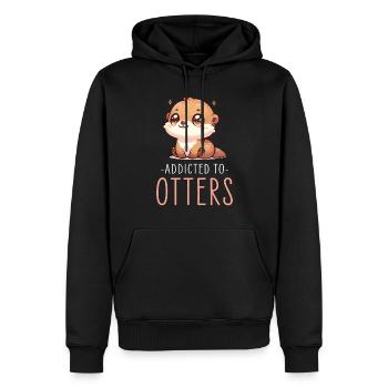 Adorable Illustration de loutre mignonne parfaite pour la loutre - Sweat à capuche Premium bio Homme - noir - Devant - Nico (187cm)
