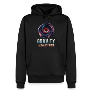 Astrophysics Black Hole Art with Gravity Always - Men’s Premium Organic Hoodie - black - Front - Nico (187cm)