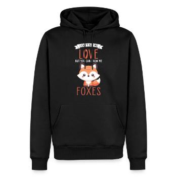 Niedliches Kawaii-Fuchs-Design mit herzlichem Fuchs-Zitat - Männer Premium Bio Hoodie - Schwarz - Vorne - Nico (187cm)