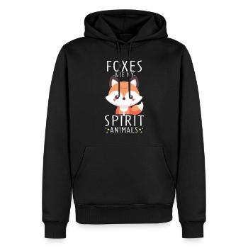 Charmantes Kawaii-Fuchs-Design für Naturliebhaber - Männer Premium Bio Hoodie - Schwarz - Vorne - Nico (187cm)