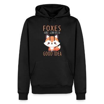 Kawaii Fox Design - Füchse sind immer eine gute Idee - Männer Premium Bio Hoodie - Schwarz - Vorne - Nico (187cm)
