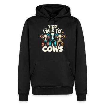 Cows Farmer Agriculture Gift Birthday - Men’s Premium Organic Hoodie - black - Front - Nico (187cm)