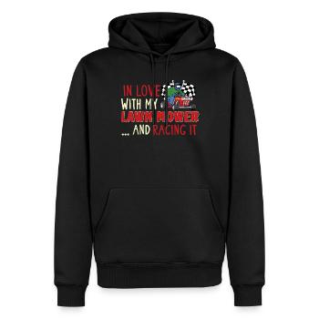 Tondeuse à gazon Tondeuse à gazon de course Tondeuse à gazon de course - Sweat à capuche Premium bio Homme - noir - Devant - Nico (187cm)