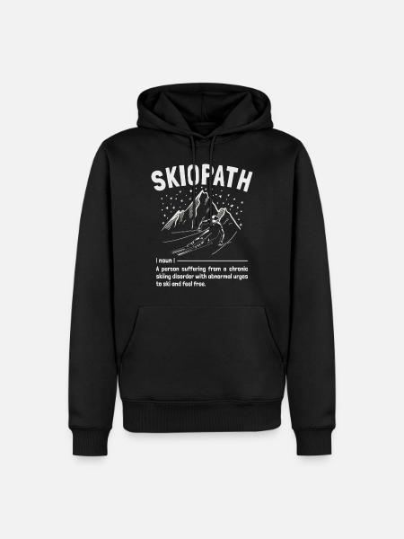 Skiopath Apres-Ski Funny Skiing Definition Skier - Men’s Premium Organic Hoodie - black