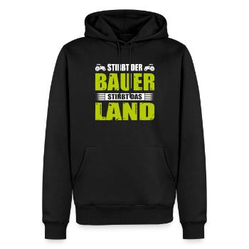 Landwirt Demo Stirbt Der Bauer Stirbt Das Land - Männer Premium Bio Hoodie - Schwarz - Vorne - Nico (187cm)