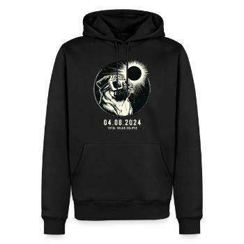 Eclipse Totale de Soleil Avril USA Carlin 04.08.2024 - Sweat à capuche Premium bio Homme - noir - Devant - Nico (187cm)