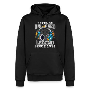 50th Birthday Gamer Born 1974 - Men’s Premium Organic Hoodie - black - Front - Nico (187cm)