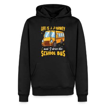 Anniversaire d'appréciation drôle de chauffeur d'autobus scolaire - Sweat à capuche Premium bio Homme - noir - Devant - Nico (187cm)