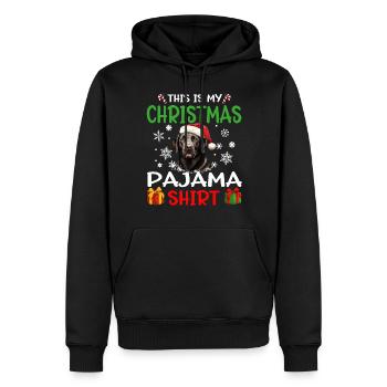Labrador Retriever chien Noël pyjama joyeux Noël - Sweat à capuche Premium bio Homme - noir - Devant - Nico (187cm)