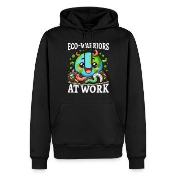 Lombriciculture Jardinage de vers de terre Vermiculture - Sweat à capuche Premium bio Homme - noir - Devant - Nico (187cm)