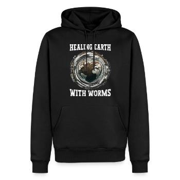 Lombriciculture Jardinage de vers de terre Vermiculture - Sweat à capuche Premium bio Homme - noir - Devant - Nico (187cm)
