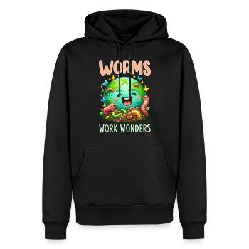 Lombriciculture Jardinage de vers de terre Vermiculture - Sweat à capuche Premium bio Homme - noir - Devant - Nico (187cm)