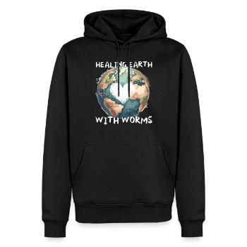 Lombriciculture Jardinage de vers de terre Vermiculture - Sweat à capuche Premium bio Homme - noir - Devant - Nico (187cm)