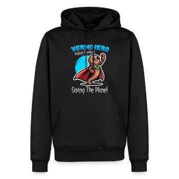 Lombriciculture Jardinage de vers de terre Vermiculture - Sweat à capuche Premium bio Homme - noir - Devant - Nico (187cm)