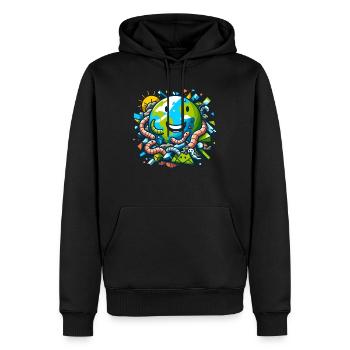 Lombriciculture Jardinage de vers de terre Vermiculture - Sweat à capuche Premium bio Homme - noir - Devant - Nico (187cm)