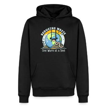 Lombriciculture Jardinage de vers de terre Vermiculture - Sweat à capuche Premium bio Homme - noir - Devant - Nico (187cm)