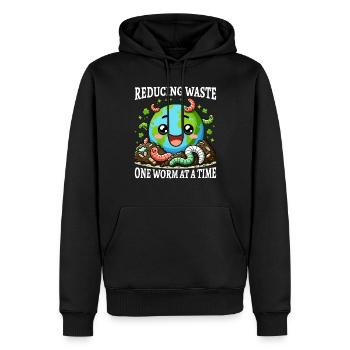 Lombriciculture Jardinage de vers de terre Vermiculture - Sweat à capuche Premium bio Homme - noir - Devant - Nico (187cm)