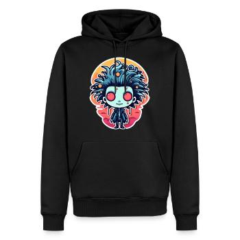 Illustration de zombie mignon - Sweat à capuche Premium bio Homme - noir - Devant - Nico (187cm)