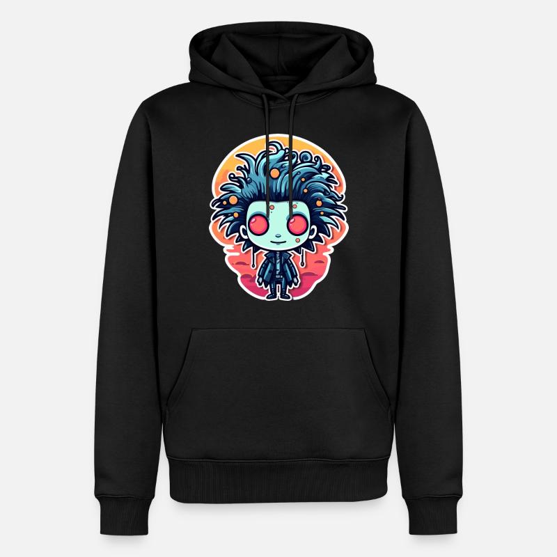 Illustration de zombie mignon - Sweat à capuche Premium bio Homme - noir