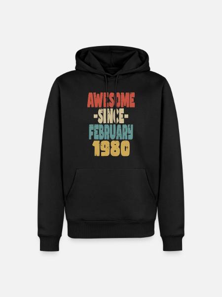Awesome February 1980 - Men’s Premium Organic Hoodie - black
