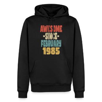 Awesome February 1985 - Men’s Premium Organic Hoodie - black - Front - Nico (187cm)