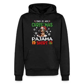 Yorkshire Terrier Yorkie Dog Christmas Pajama - Männer Premium Bio Hoodie - Schwarz - Vorne - Nico (187cm)