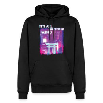 80 ' s rétro Japon Vaporwave esthétique - Sweat à capuche Premium bio Homme - noir - Devant - Nico (187cm)