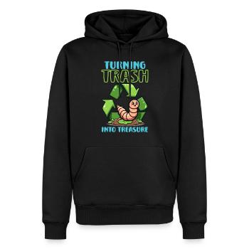 Lombriciculture Jardinage de vers de terre Vermiculture - Sweat à capuche Premium bio Homme - noir - Devant - Nico (187cm)