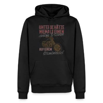 Lustiger Motorrad Spruch alter Mann Vintage - Männer Premium Bio Hoodie - Schwarz - Vorne - Nico (187cm)