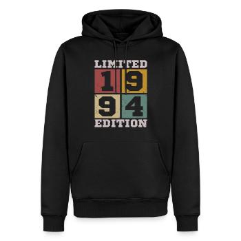 1994 Jahrgang Jahrgang 1994 Geburtstagsgeschenk - Männer Premium Bio Hoodie - Schwarz - Vorne - Nico (187cm)