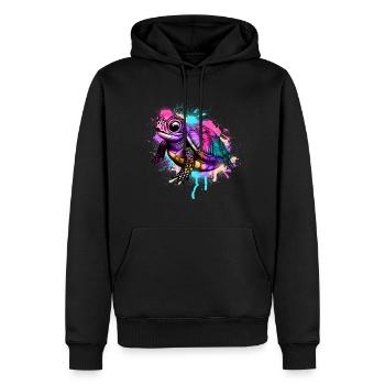 Turtle Graffiti Colorful - Men’s Premium Organic Hoodie - black - Front - Nico (187cm)