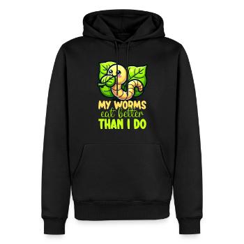 Lombriciculture Jardinage de vers de terre Vermiculture - Sweat à capuche Premium bio Homme - noir - Devant - Nico (187cm)
