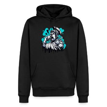Hambourg Histoire romaine Empire romain - Sweat à capuche Premium bio Homme - noir - Devant - Nico (187cm)