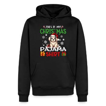 Pyjama de Noël pour chien maltais Joyeux Noël - Sweat à capuche Premium bio Homme - noir - Devant - Nico (187cm)