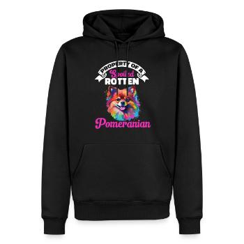 Pom Dog Pom-Pom - Property of a spoiled rotten - Männer Premium Bio Hoodie - Schwarz - Vorne - Nico (187cm)