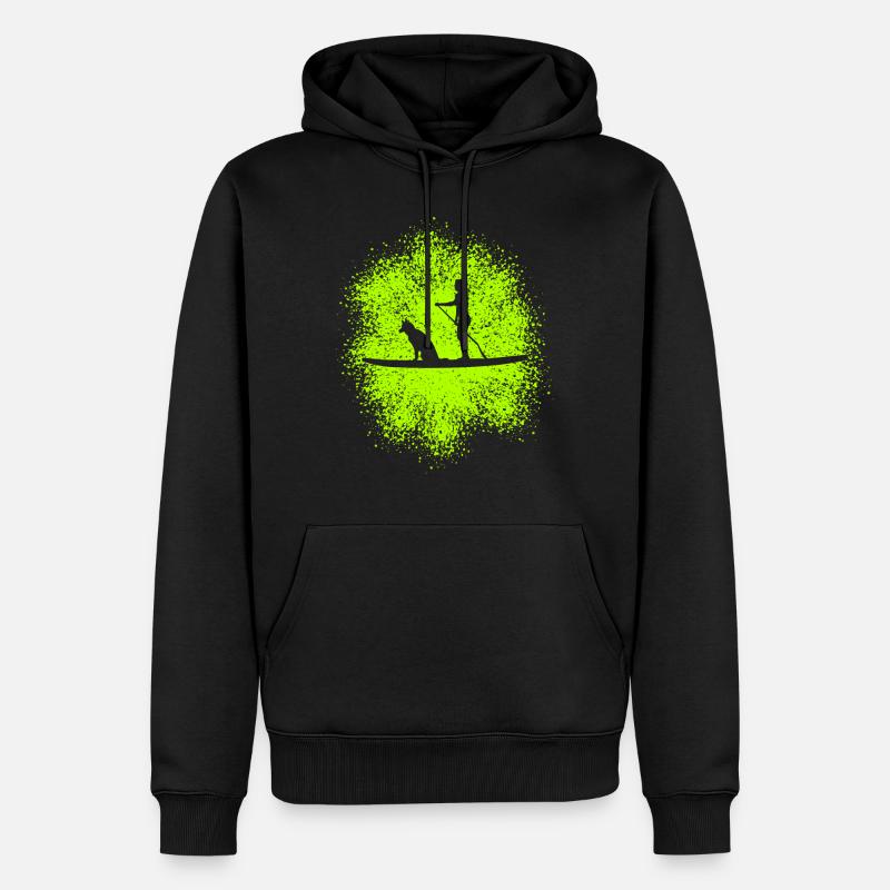 Stand Up Paddle avec chien - Sweat à capuche Premium bio Homme - noir